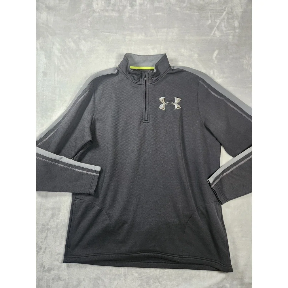 Under Armour 1/4 Zip Mens 2XL‎ XXL Black Fleece Outdoors Sweatshirt Pullover Zip